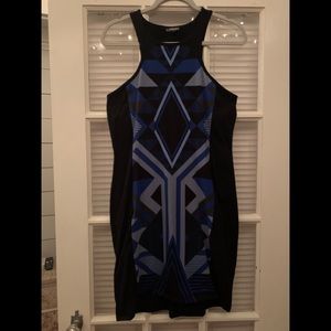 Blue and black dress